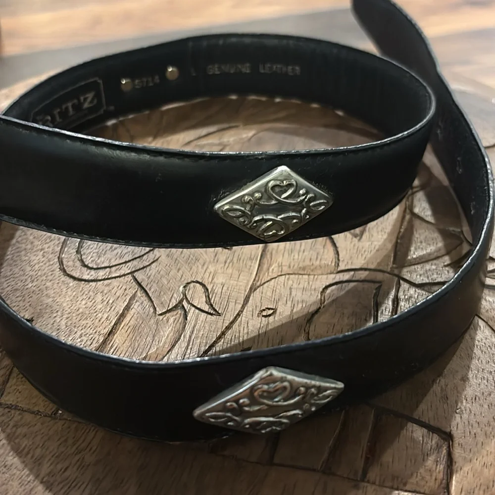 Vintage Ritz Accessories Black Belt with Silver Accents Size Large